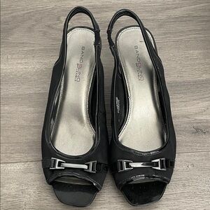 Bandolino Black Slingback Heels